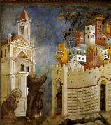 GIOTTO di Bondone Exorcism of the Demons at Arezzo oil on canvas